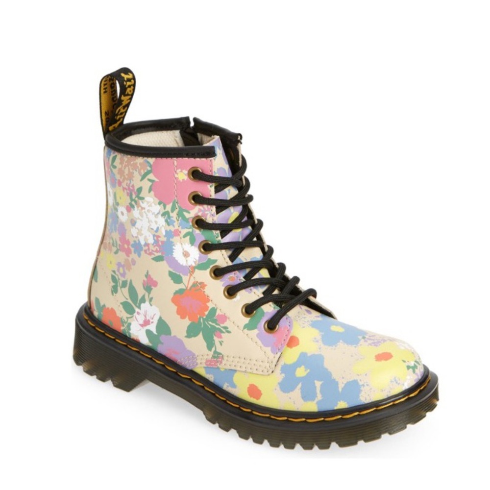 Dr. Martens Kids 1460 Floral Combat Boot